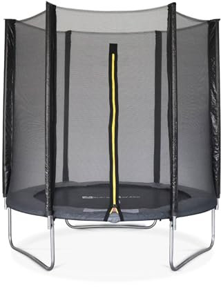 Alice's Garden - Rundes Trampolin Ø 180cm grau mit Schutznetz - Cassiopée - Gartentrampolin 2m | PRO Qualität. | EU-Standards.
