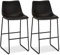 Ibbe Design 2er Set Schwarz Barstühle Kunstleder Vintage Industrial Sitzhocker mit Lehne Abel, Sitzhöhe 72 cm, Schwarz Metall Gestell, 46x54x97 cm