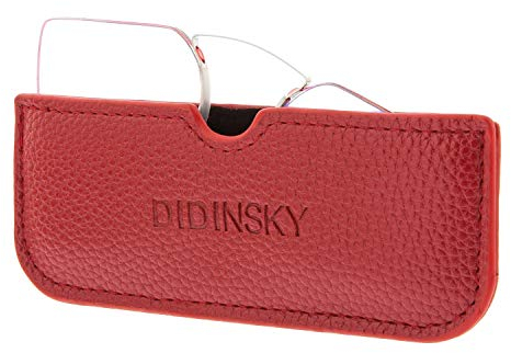 DIDINSKY Lesebrille für Damen und Herren Randlose. Blaulicht das Computerleser blockiert. Unzerbrechliche Anti-Glare-Brille im Taschenformat. Red +2.0 - HERMITAGE SQUARE