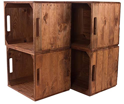 8 Holzkisten Used für Kallax Regale 33cm x 37,5cm x 32,5cm IKEA Regalkiste rustikal für IKEA Einsatzkiste Weinkisten als Küchenregal Wandregal Badregal Obstkisten gebraucht