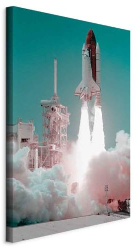 murando - Wandbilder Kosmos 60x90 cm 1 tlg - Wand Deko Vlies Leinwand Bilder Groß Wanddeko Wohnzimmer Schlafzimmer Kunstdrucke - Weltraum Rakete NASA Astronomie Astronaut i-B-0070-b-a