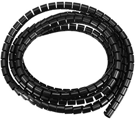 sourcing map Flexible Spiralschlauch Wickelkabel Hülle Computerkabel 7mmx8mm 2 Meter Schwarz