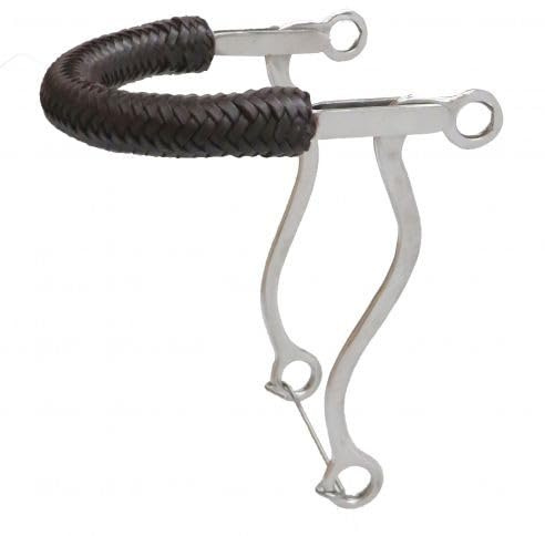 Showman Braided Leather Nose Stainless Steel Hackamore. 8.5 Cheeks