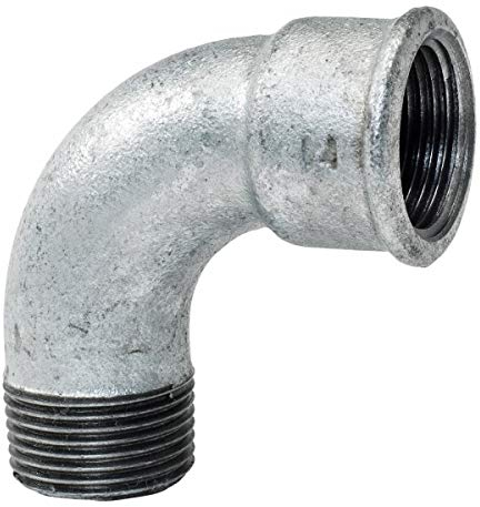 Bogen kurz 1 1/2 90 Grad IG/AG - Fitting aus Temperguss feuerverzinkt - Formteil Nr. 1A