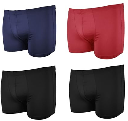 Frank Fields 4 Boxershorts Herren Boxer 9/3XL - Mix aus 2 gestreiften und 2 unifarbigen Boxershorts Mix 15 microfaser Retro Shorts Baumwolle unterwäsche Herren Unterhosen männer Retro