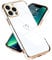 Micoden for iPhone 13 Pro Max Case Cute Girls Silicone Heart Pattern Design Cases Fashion Plating Edge Ultra Thin Shockproof Protective Bumper Phone Case for iPhone 13 Pro Max White