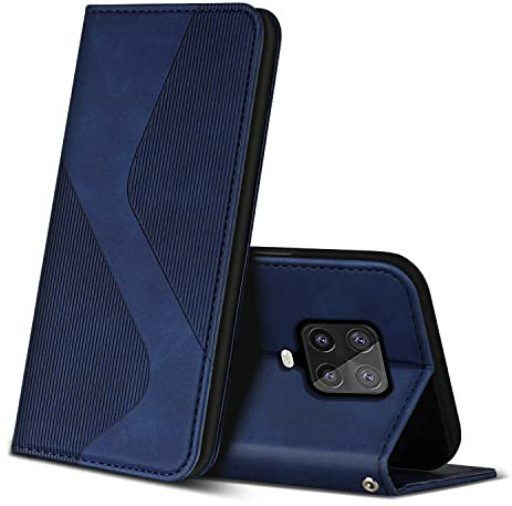 ZONNAVI Coque pour Xiaomi Redmi Note 9 Pro/Redmi Note 9S, Premium Étui Housse en Cuir de Protection, Clapet Folio Portefeuille pour Xiaomi Redmi Note 9 Pro/Redmi Note 9S (Bleu)