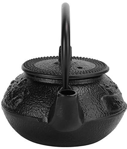 Vintage Tea Kettle Cast Iron, Japanese Fonte Tea Pot Metal Traditional Tea Set Metal Black Teapot with Infuser Kung Fu Teapot