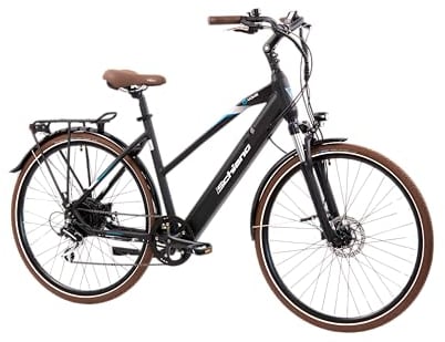 F.lli Schiano E-Voke, Electric Bike for Adults, 28 Trekking Bike, 36V 11.6Ah Removable Battery, 250W Motor, 50Nm, Commuter Ebike, Black