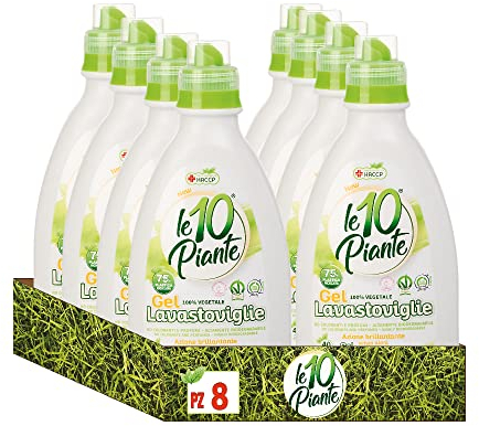 The 10 Plant Gel Dishwasher Detergent Eco-Bio No Dyes Highly Biodegradable Hypoallergenic 1000ml