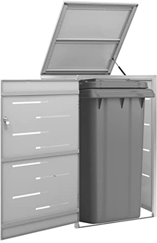 INLIFE Cache-poubelle pour 1 poubelle 69 x 77,5 x 115 cm en acier inoxydable 9558