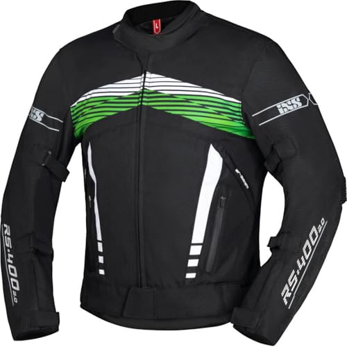 IXS RS-400-ST 3.0 Motorrad Textiljacke, schwarz/weiß/grün, L