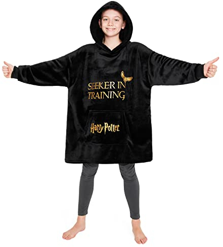 Harry Potter Pullover Mädchen Kuschel Hoodie Kinder Teenager (Schwarz)