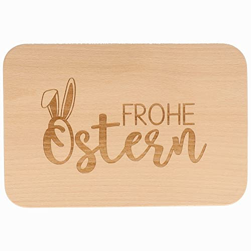 Spruchreif | Holzbrettchen mit Gravur | Frühstücksbrettchen mit Schriftzug | Brotzeitbrett | Frühstücksbrettchen für Kinder | Geschenk Ostern | Frühstücksbrett Hase | Ostergeschenk | Frohe Ostern