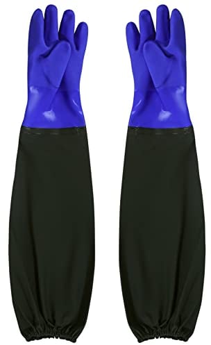 YiPHomn Guantes de Limpieza de Estanques, Guantes de Trabajo de Seguridad, Guantes Impermeables Extra Larga de Goma, Guantes de Jardinería, para Acuario Estanque Hombres Mujeres