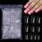 CHANGAR 500 pcs Duck Feet Style Nail Tips Clear Duck Feet Fan Flare Nail Extension Patch for Acrylic Nails Wide French False Nail Extension Tips Special Shapes Half Cover Acrylic Nail Tips