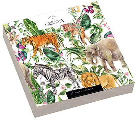 20 Servietten Exotische Tierwelt | Zebra | Tiger | Elefant | Afrika | Tischdeko | Decoupage | Serviettentechnik 33x33cm