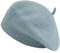 ZLYC Damen Kabel Stricken Baskenmützen Geflochtene Baggy Wolle Barett Winter Warmer Beanie(Einfarbig Blau)