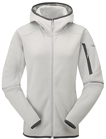 Rab Women's Ryvoan Hoody Full-Zip Fleece Coat for Trekking & Casual Use - Pewter - 10