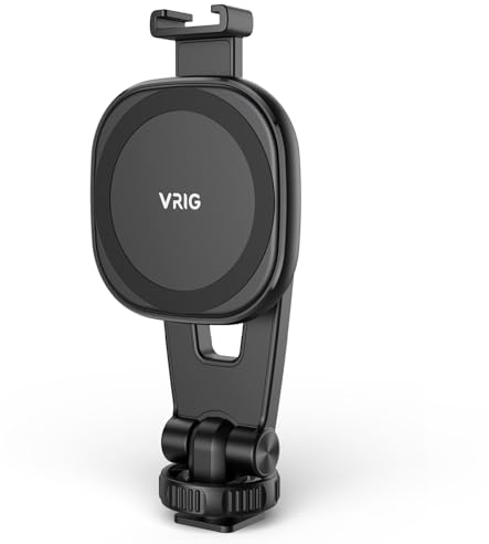 VRIG MG-03 Magnetische Handyhalterung mit 1/4 Schrauben & Cold Shoe, 360° Schwenkbar, Stativhalterung für Magsafe für iPhone, Handy Halterung Stativadapter für Stative, DSLR Kameras