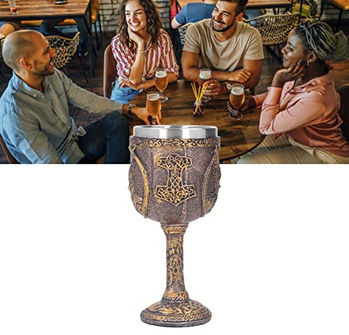Gobelet Vintage, Tasse à Vin Européenne Rétro, Verres à Pied Uniques, Tasse à Bière, Tasse à Eau En Acier Inoxydable, Tasses Médiévales, Tasse à Calice En Gaufrage 3D Pour Calice De Loup En Acier Inox