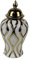 perfk Porzellan-Ingwerglas, Porzellan-Dekorglas, Tisch, Blumenarrangement, Keramik-Ingwerglas-Vase mit Deckel für Büro, Zuhause, Party, S Weiß und Gold