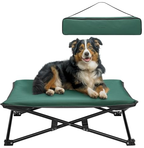 Navaris tragbares Hundebett - Reisebett für Hunde - Tragbares Haustierbett - Campingbett Hunde - Campingbett Haustier - Inklusive Tragetasche - Waschbar - Bis zu 15 kg
