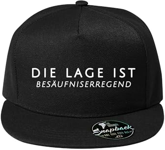 DELUNO Die Lage ist besäufniserregend Baumwolle Baseball Cap Basecap Unisex Kappen Sport Reisen Style Kappe Mütze Schwarz (Cap-540-Schwarz)