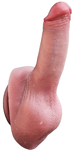 Gode Réaliste Enorme Qui Ressemble à la Peau, Gros Dildo Anal Courbé, Gode à Ventouse Puissant pour Jouer les Mains Libres, Gode Fanmorph Réaliste et Épais (Little Brother)