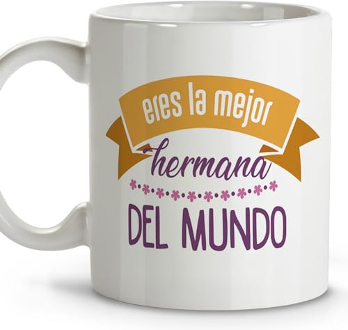LolaPix Hermana mayor. Tazas de cafe. Regalo hermana. Regalos para hermanas. Taza cerámica 330 ml.