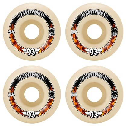 Spitfire Forumla Skateboard-Räder, 93 weiche Gleitradiale, Weiß, 54 mm