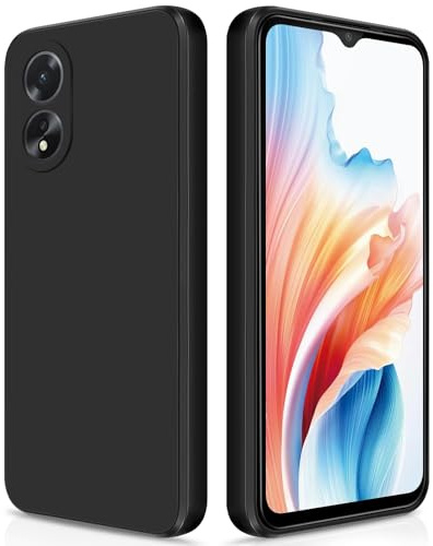 GiiYoon Hülle für Oppo A38 4G, Schwarz | Silicone Case, Seidig Weiches Gefühl, Stoßschutz, Kratzfest, Mikrofaser-Innenfutter