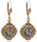 Vintage Ohrringe Gold Grau Marken Kristalle Black Diamond NOBEL SCHMUCK