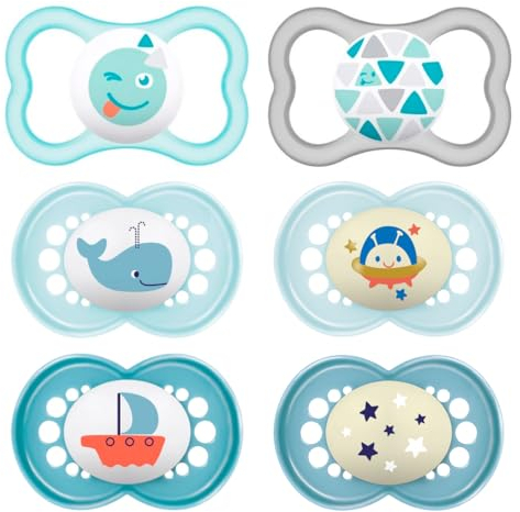 MAM Air und MAM Original Day & Night Silikon Schnuller 6-16 Monate 6er Pack: 2 x Original Night; 2 x Original Day; 2 x MAM Air Schnuller 6 Stück