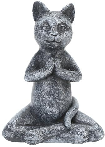 Handgefertigte Gartenskulptur aus Kunstharz – Meditierende Katze, Buddha, Zen, Hund, Yoga, Kaninchen, Figur für drinnen und draußen, Zuhause, Terrasse, Hof oder Rasen