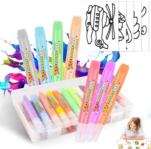 Indrnif Set Di 24 Matite Colorate Per Candele, Da 10 Ml, Per Candele Con 5 Biglietti Da Disegno, Candele Di Colore Candela