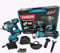 Generico kit 3in1 trapano avvitatore, svita bulloni a impulsi, smerigliatrice a 2 batterie con valigia e caricabatteria