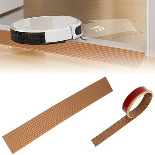 Umllpet Türschwellenrampe, 90x5x1CM PVC-Schwellenrampe saugroboter, Übergangsprofil mit Kleberückseite, Tragbare Selbstklebend Bordsteinrampe für Fahrrad, Rollstuhl, Kinderwagen, Rollator, Scooter
