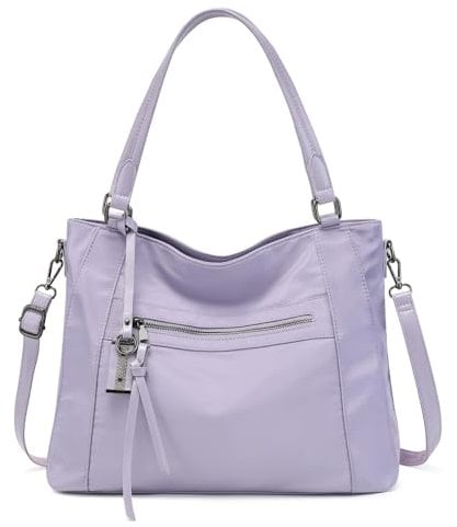 BAIGIO Nylon Handtasche Damen Mittelgroß Schultertasche Frauen Mittelgross Shopper Tasche Große Umhängetasche Damen Crossbody Tragetasche Henkeltasche Damentasche mit Reißverschluss & Abnehmbarem Gurt