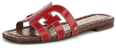 Sam Edelman Women's Bay Flat Sandal, Summer Red, 9 UK