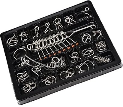 COSMEVIVI 25 Pcs Intelligence Puzzles Ring Adultos Puzzle for Adults Mini Wire Puzzle Brain Puzzle Buckle Chinese Wire Puzzle Wire Ring Puzzle Bent Wire Puzzle
