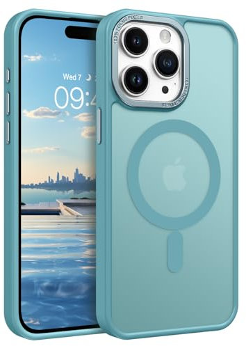 GaoBao Cover per iPhone 15 Pro Max 6,7, [Compatibile con Magsafe] Custodia Opaco Magnetica Sottile e Traslucida, Protezione Antiurto e Antigoccia, Protettiva Anti-Impronta, Blu