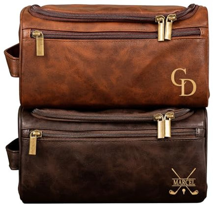 Trousse de Toilette personnalisée pour Mari, père et Fils, Trousse de Toilette de Voyage en Cuir PU de Grande capacité pour Hommes, Cadeau d'anniversaire pour la fête des pères Noël Saint Valentin