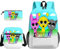 Zhongkaihua Sprunki Rucksack Schüler 3-teiliges Set Back ot School Sprunki 3D Druck Anime Cartoon Casual Schultasche Federmäppchen Umhängetasche für Jungen und Mädchen Schuler, Typ 1, 30 x 13 x 40 cm