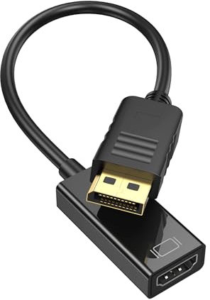 ABLEWE Display Port to HDMI Adapter, 1080P@60Hz High Resolution DP(DisplayPort) Male to HDMI Female High Speed Transmission Video Audio Converter for GPU, Laptop, PC, Monitor, TV (NOT USB to HDMI)
