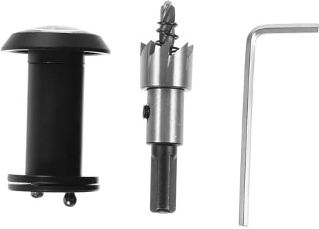 HOMSFOU 1 Set Anti-Hebel-Katzenaugen-Set Abdeckung Öffner Kamera Türklingeln Fußmatte Draht Sicherheit Bohrmaschine Zubehör Schraubstock Steckdose Politur Peg Locks Silber Tür Edelstahl Schwarz