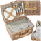 tectake® Cesta Picnic de Mimbre 2 Personas, Nevera Portatil, Fácil de Transportar, Nevera Playa, Cesta Mimbre vajilla de 10 Piezas, sacacorchos y salero - Modelo Föhr