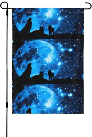 YzgWjBhd Wolfs-Hausflagge, vertikal, doppelseitig, Premium, Frühling, Sommer, große Hausflagge, saisonale Dekoration, 71,1 x 101,6 cm