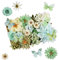 Joyblossom 36 Stück Kunstblumen Blumenköpfe, Kunstblumen zum Basteln, Seidenblumen klein, mit Schmetterling, Mini Deko Blumen für Hochzeit, Brautstrauß, DIY Crafts, Tisch, Party, Home Deko, Grün