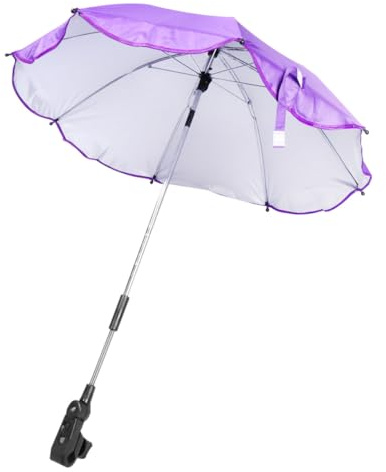Praktischer Violett aus Stoff für Draußen Sonnenschirm Kinderwagen | Multifunktional, Einfache Montage, Passend für Babywagen Sonnenschutz bei Sommer und Unterwegs
